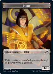 Myr // Pilot Double-sided Token [Kamigawa: Neon Dynasty Commander Tokens] | The Time Vault CA