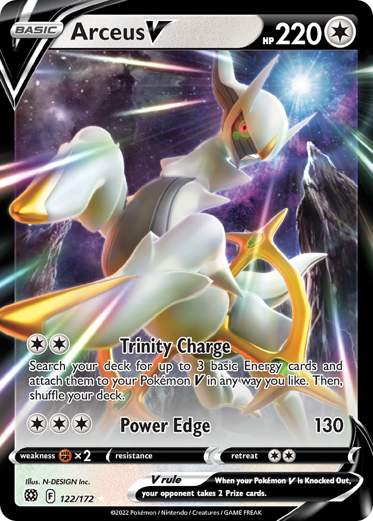 Arceus V (122/172) (Metal Card) [Sword & Shield: Brilliant Stars] | The Time Vault CA