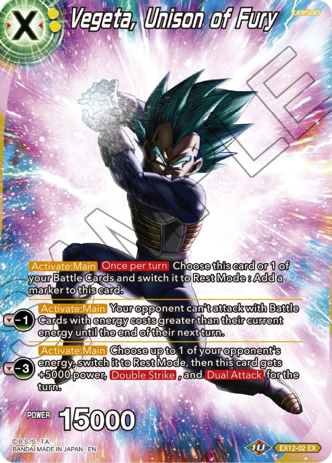 Vegeta, Unison of Fury (EX12-02) [Theme Selection: History of Vegeta] | The Time Vault CA