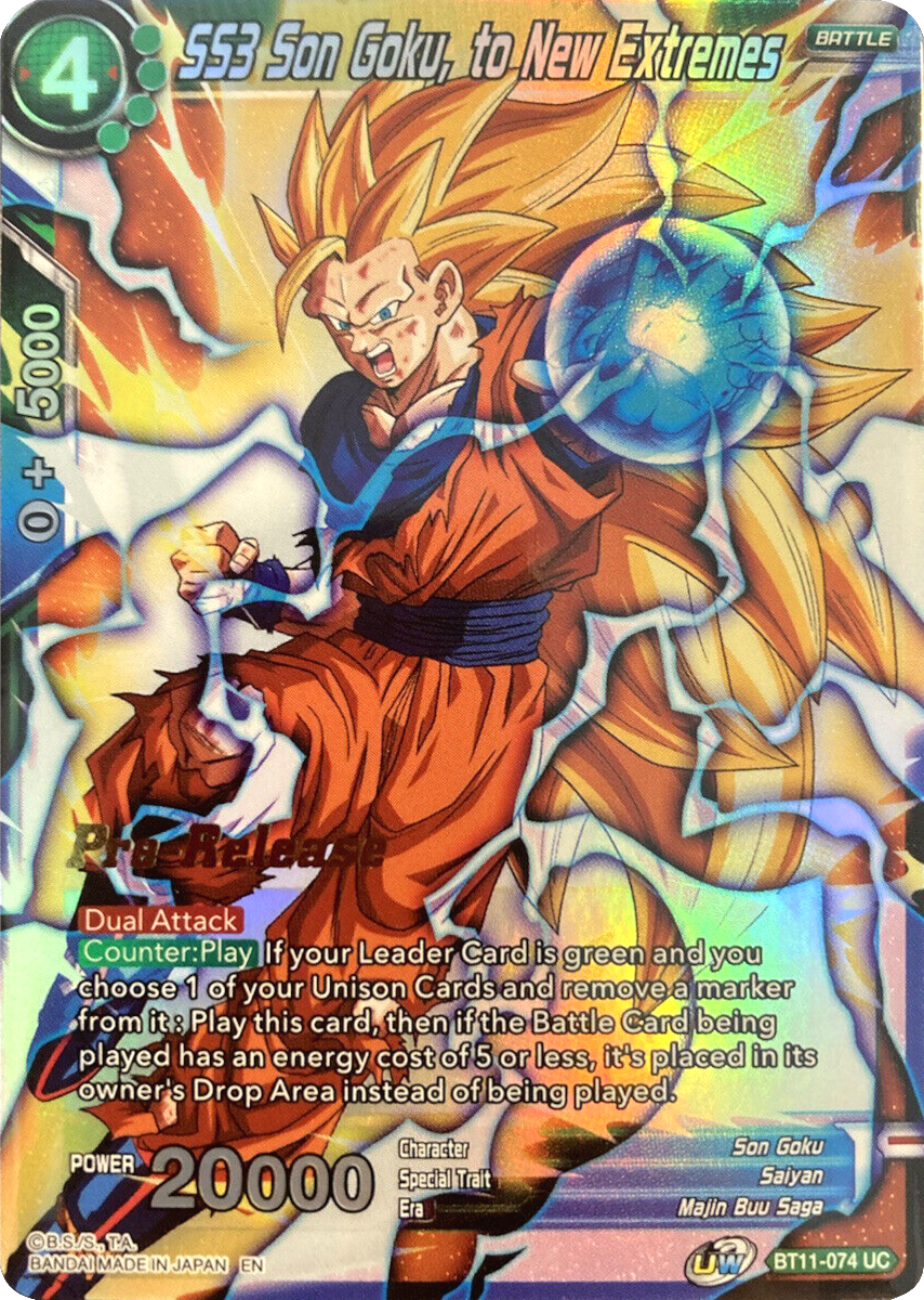 SS3 Son Goku, to New Extremes (BT11-074) [Vermilion Bloodline Prerelease Promos] | The Time Vault CA
