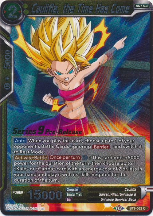 Caulifla, the Time Has Come (BT9-062) [Universal Onslaught Prerelease Promos] | The Time Vault CA