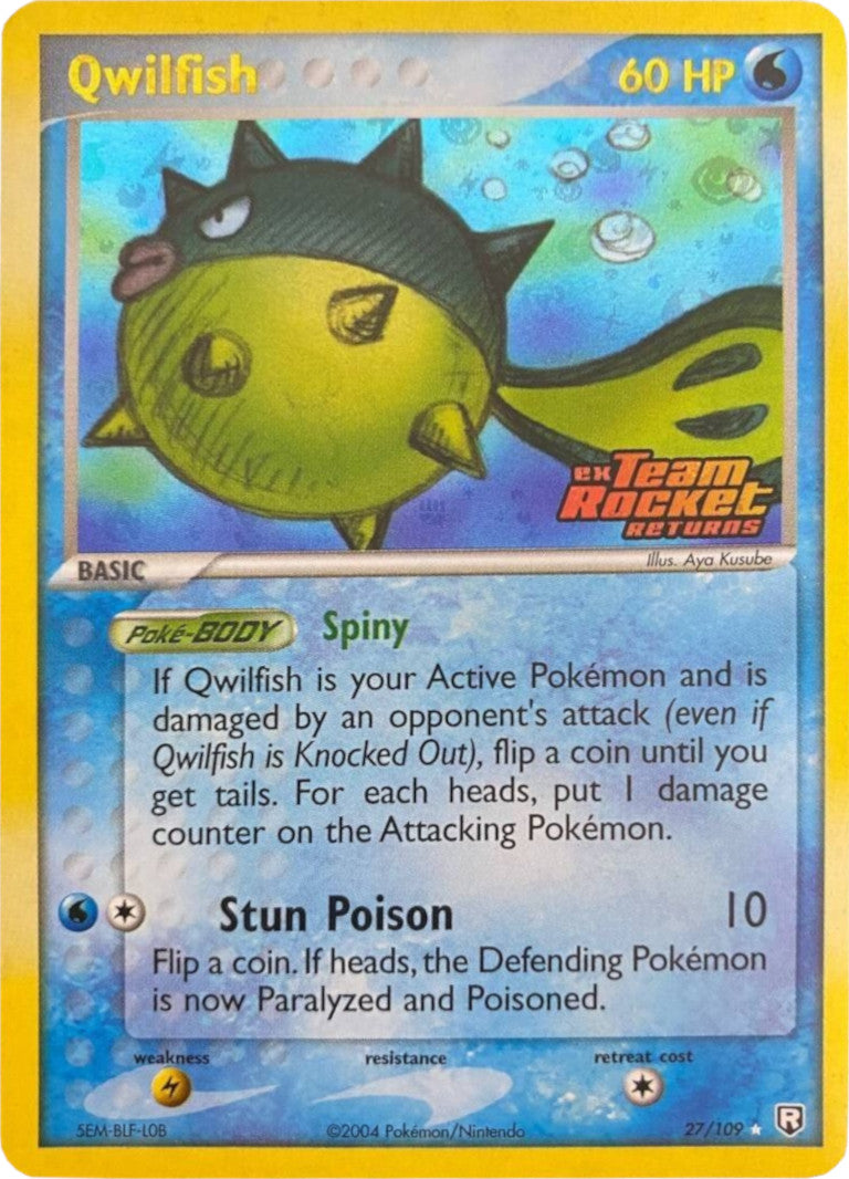 Qwilfish (27/109) (Stamped) [EX: Team Rocket Returns] | The Time Vault CA