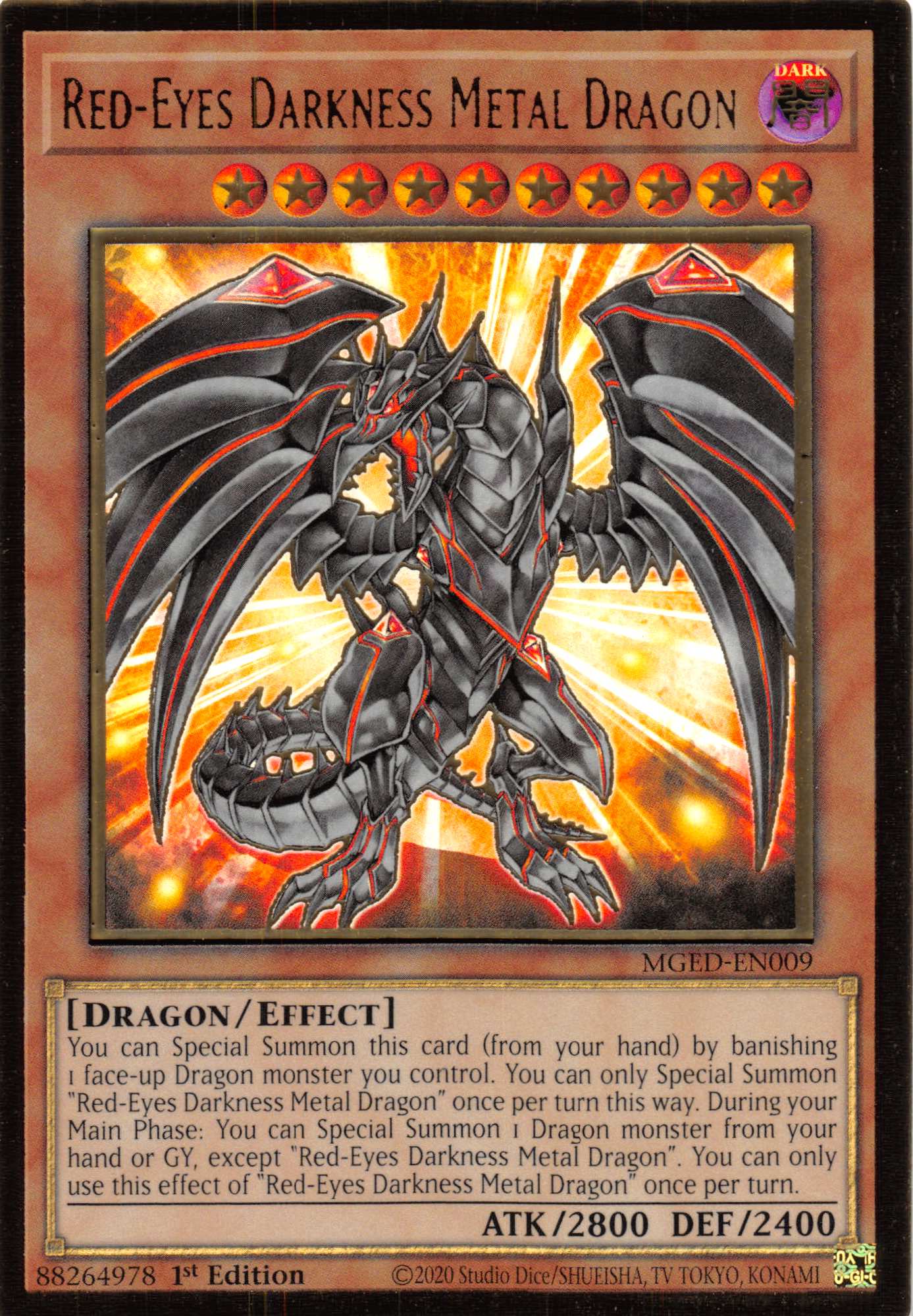 Red-Eyes Darkness Metal Dragon [MGED-EN009] Gold Rare | The Time Vault CA