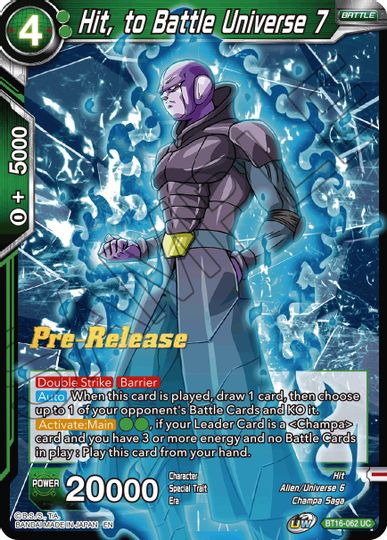 Hit, to Battle Universe 7 (BT16-062) [Realm of the Gods Prerelease Promos] | The Time Vault CA