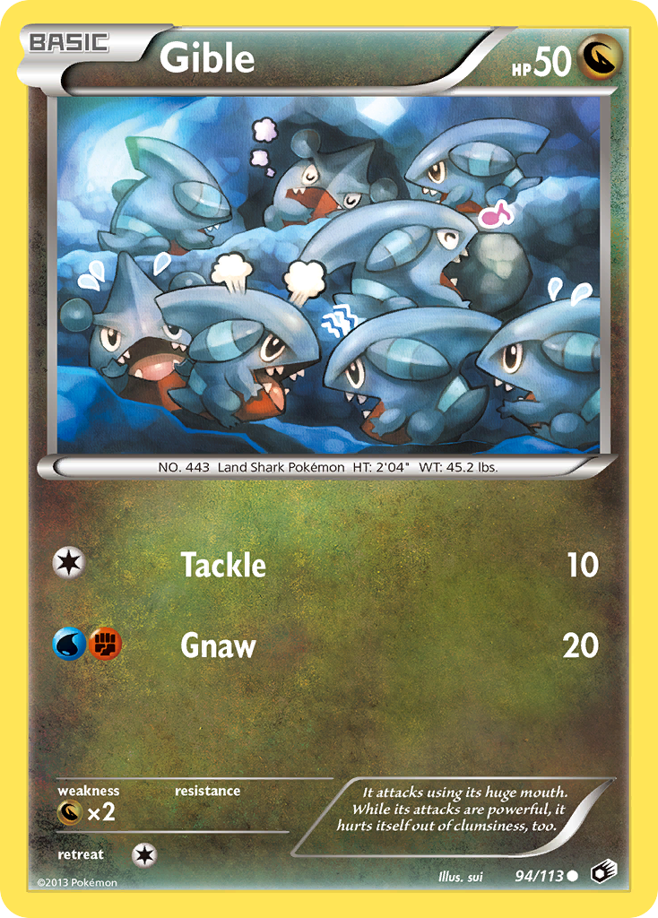 Gible (94/113) [Black & White: Legendary Treasures] | The Time Vault CA