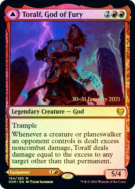 Toralf, God of Fury // Toralf's Hammer  [Kaldheim Prerelease Promos] | The Time Vault CA