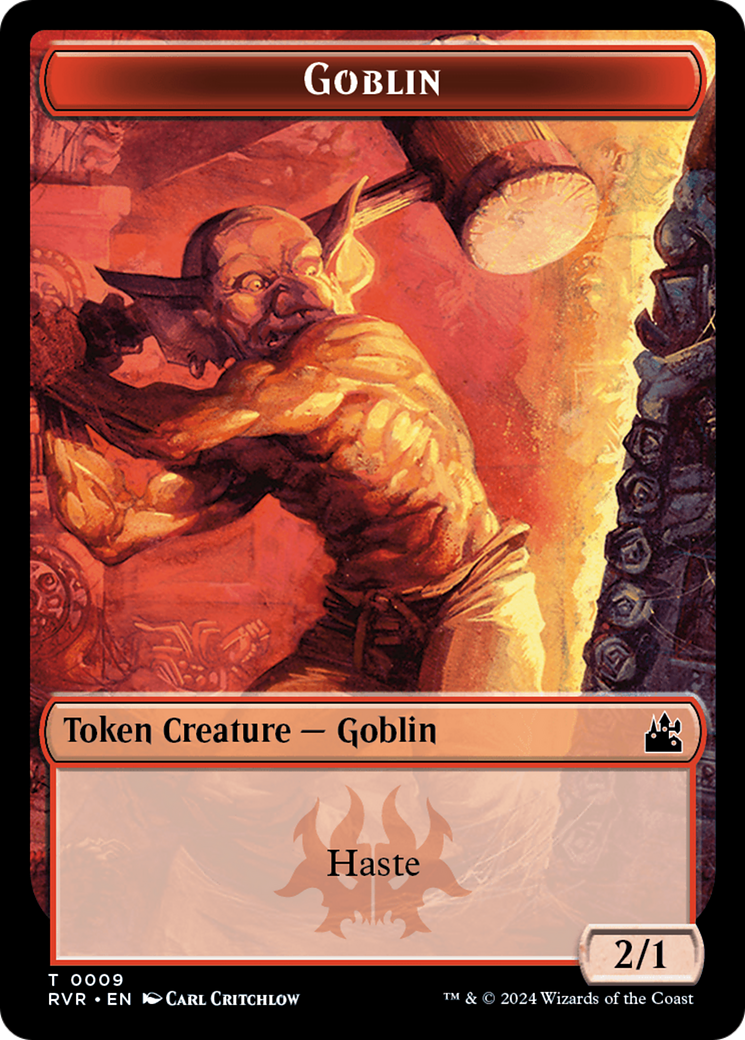 Elf Knight // Goblin (0009) Double-Sided Token [Ravnica Remastered Tokens] | The Time Vault CA