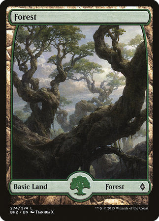 Forest (274) - Full Art [Battle for Zendikar] | The Time Vault CA
