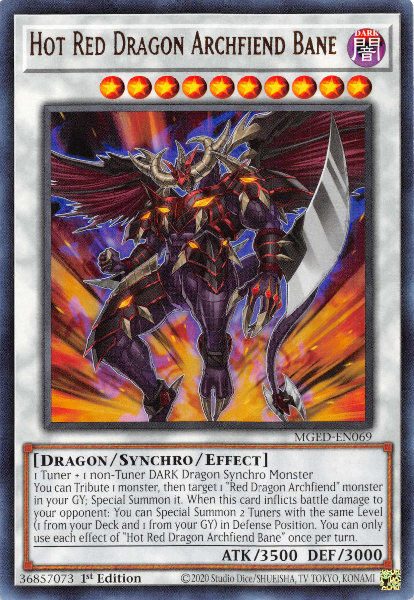 Hot Red Dragon Archfiend Bane [MGED-EN069] Rare | The Time Vault CA