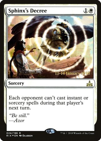 Sphinx's Decree [Rivals of Ixalan Promos] | The Time Vault CA