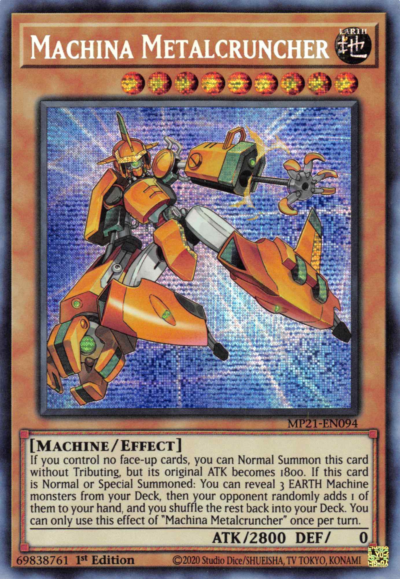 Machina Metalcruncher [MP21-EN094] Prismatic Secret Rare | The Time Vault CA