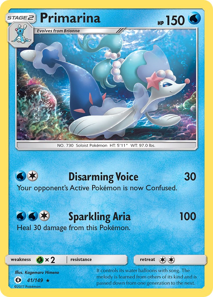 Primarina (41/149) (Theme Deck Exclusive) [Sun & Moon: Base Set] | The Time Vault CA