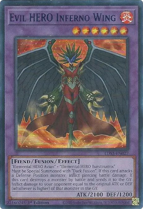 Evil HERO Inferno Wing (Blue) [LDS3-EN027] Ultra Rare | The Time Vault CA