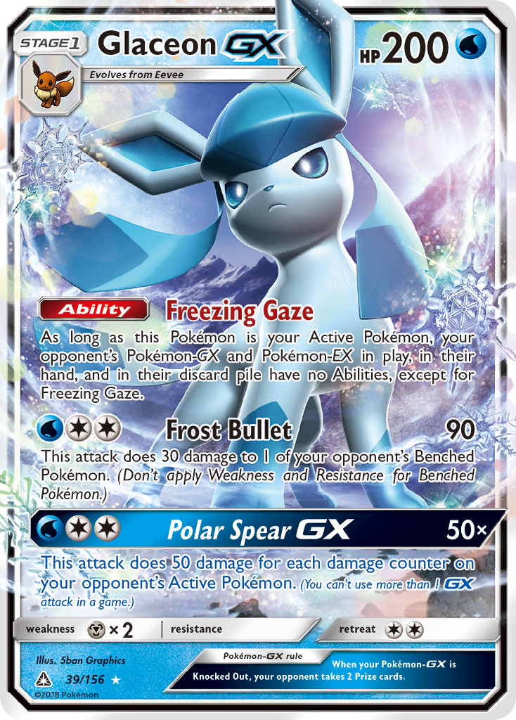 Glaceon GX (39/156) [Sun & Moon: Ultra Prism] | The Time Vault CA