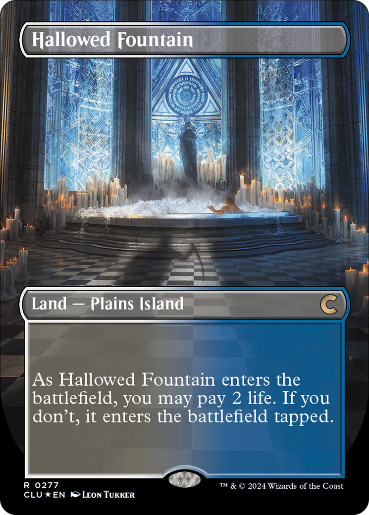 Hallowed Fountain (Borderless) [Ravnica: Clue Edition] | The Time Vault CA