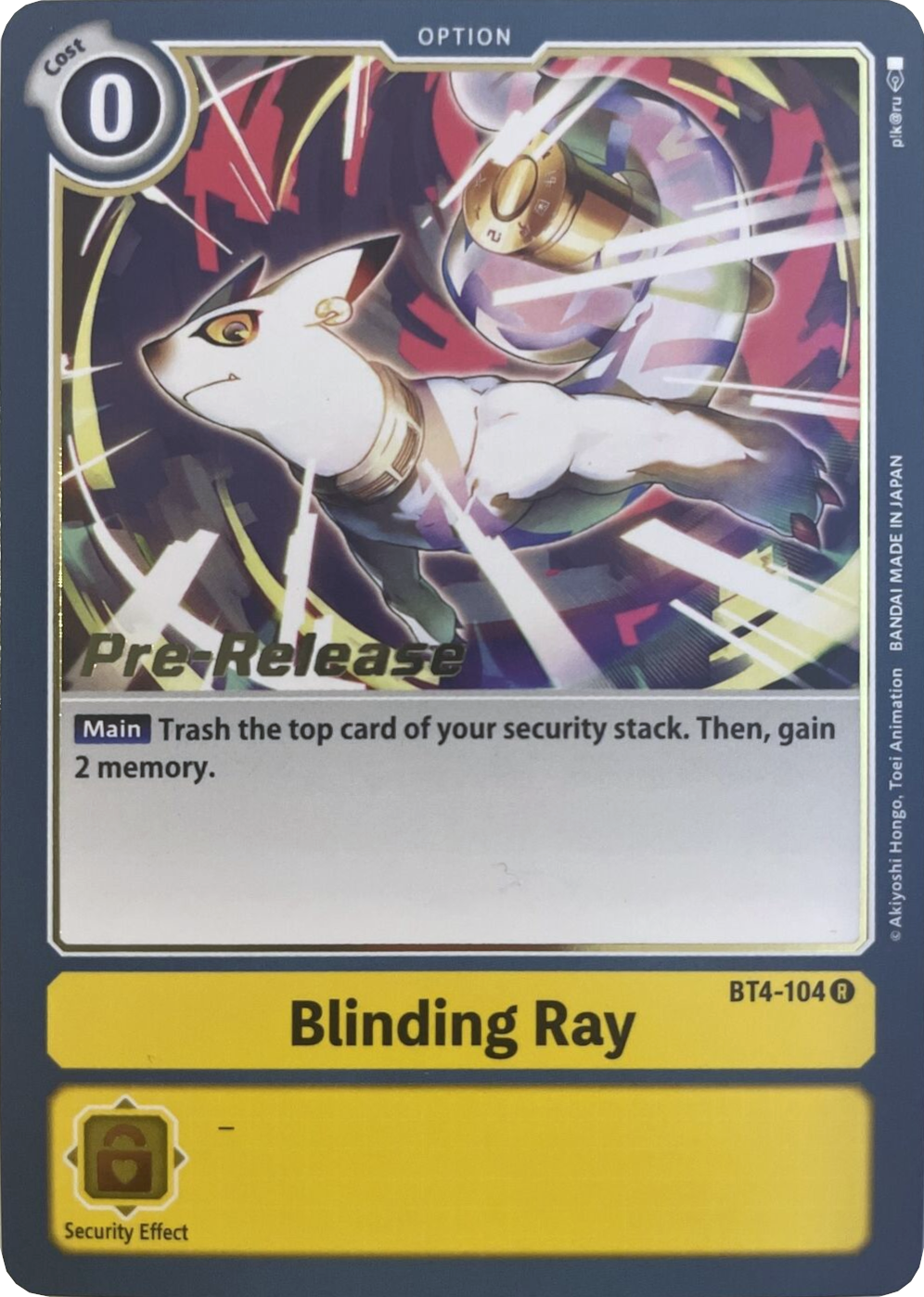 Blinding Ray [BT4-104] [Great Legend Pre-Release Promos] | The Time Vault CA
