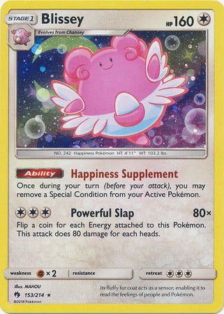 Blissey (153/214) (Cosmos Holo) [Sun & Moon: Lost Thunder] | The Time Vault CA