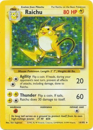 Raichu (14/102) [Base Set Unlimited] | The Time Vault CA