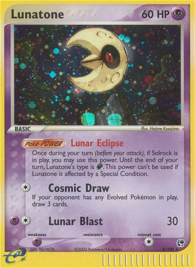 Lunatone (8/100) [EX: Sandstorm] | The Time Vault CA