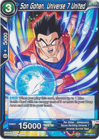 Son Gohan, Universe 7 United (DB1-023) [Dragon Brawl] | The Time Vault CA