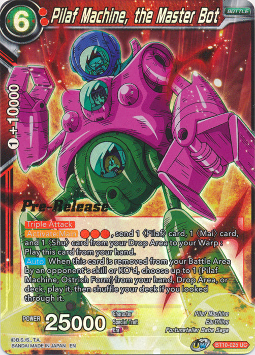 Pilaf Machine, the Master Bot (BT10-025) [Rise of the Unison Warrior Prerelease Promos] | The Time Vault CA