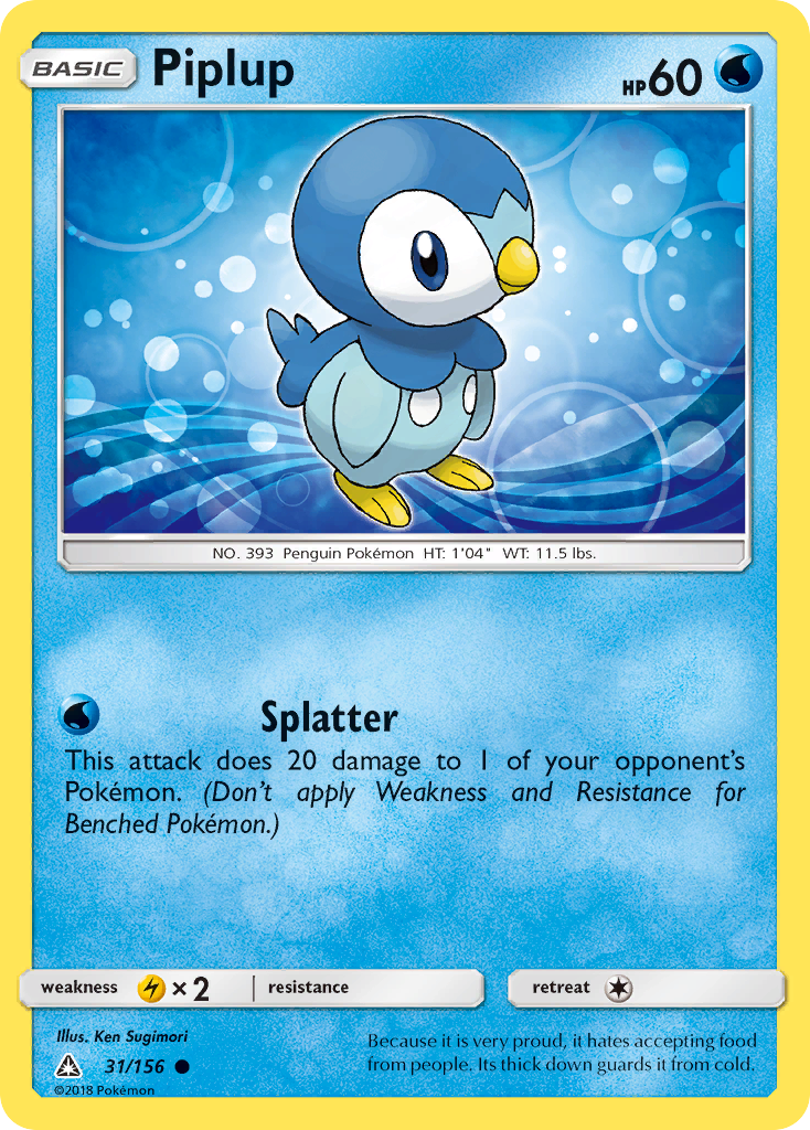 Piplup (31/156) [Sun & Moon: Ultra Prism] | The Time Vault CA