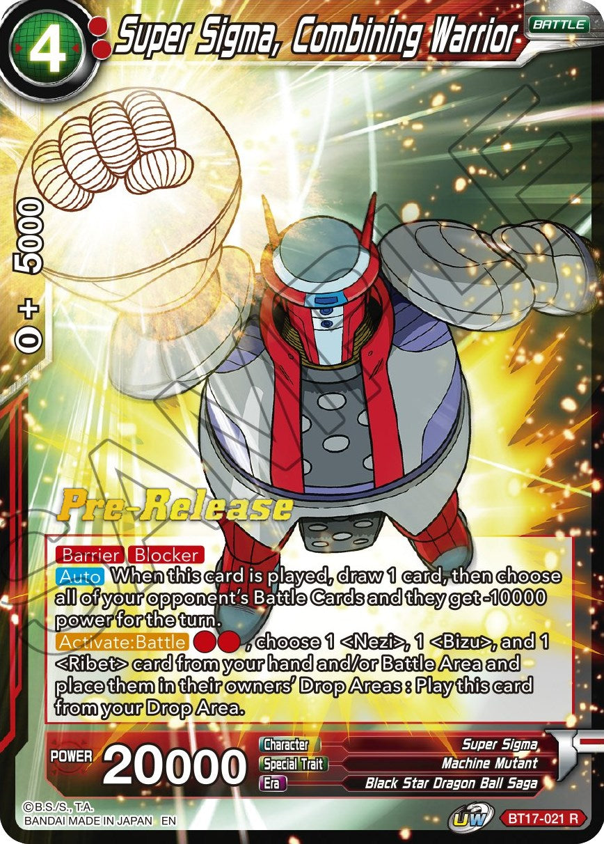 Super Sigma, Combining Warrior (BT17-021) [Ultimate Squad Prerelease Promos] | The Time Vault CA
