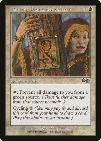 Rune of Protection: Green [Urza's Saga] | The Time Vault CA