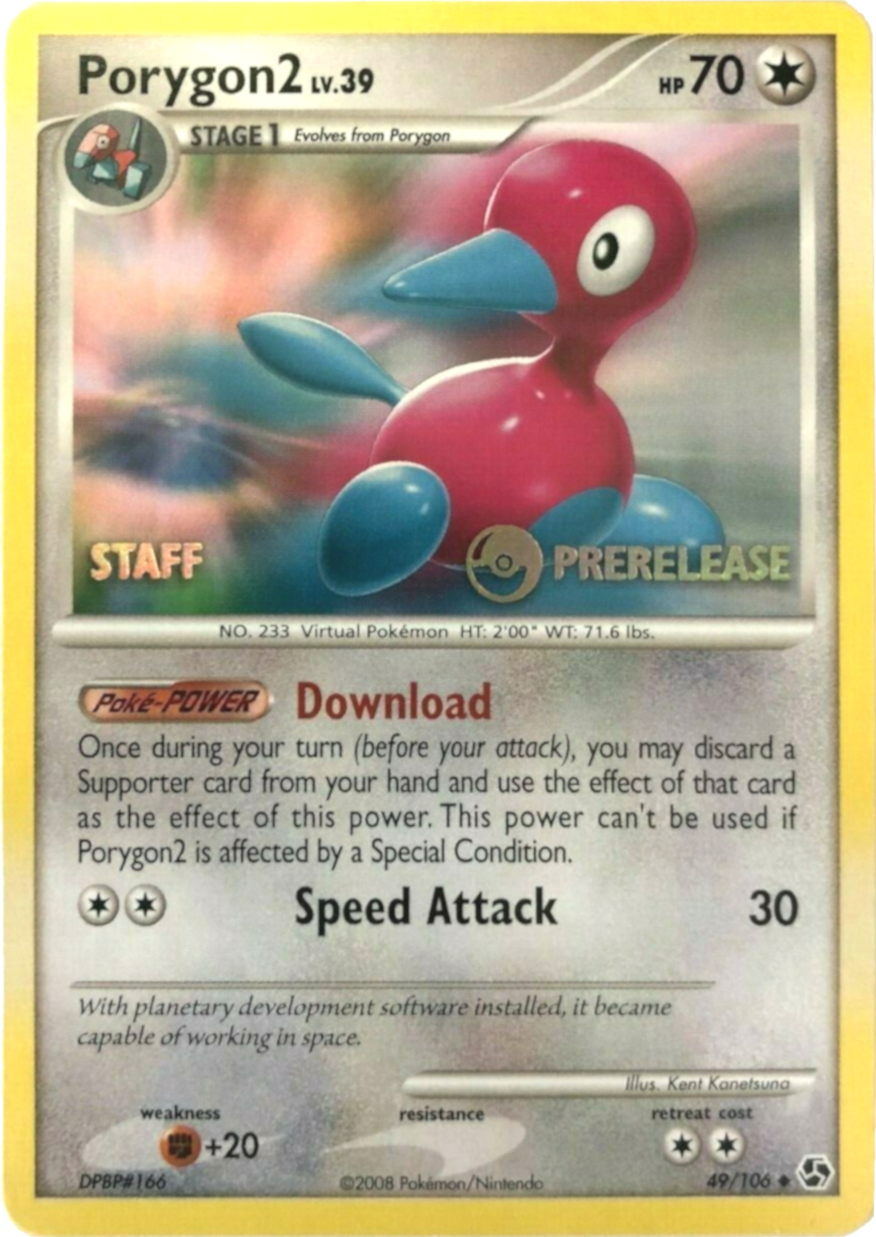 Porygon2 (49/106) (Staff Prerelease Promo) [Diamond & Pearl: Black Star Promos] | The Time Vault CA