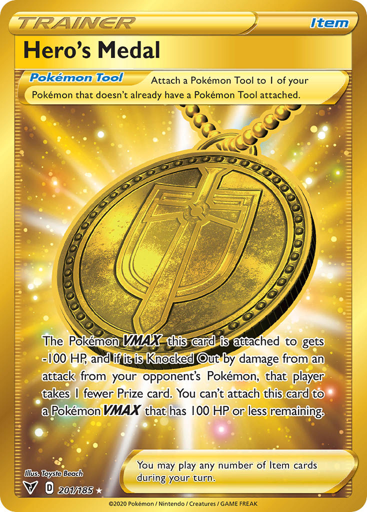 Hero's Medal (201/185) [Sword & Shield: Vivid Voltage] | The Time Vault CA