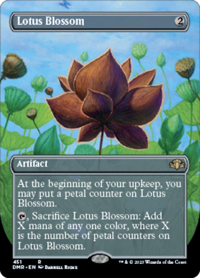 Lotus Blossom (Borderless Alternate Art) [Dominaria Remastered] | The Time Vault CA