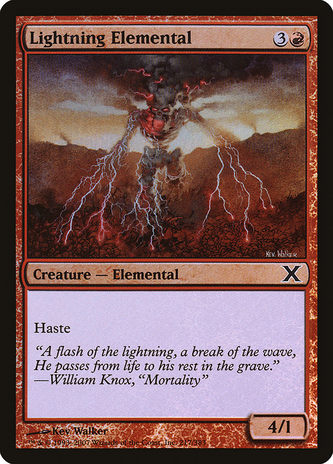 Lightning Elemental (Premium Foil) [Tenth Edition] | The Time Vault CA