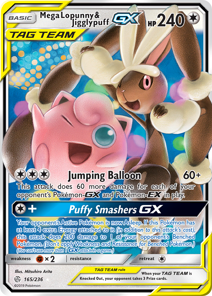 Mega Lopunny & Jigglypuff GX (165/236) [Sun & Moon: Cosmic Eclipse] | The Time Vault CA