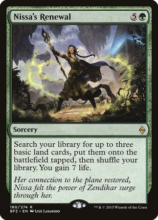 Nissa's Renewal [Battle for Zendikar] | The Time Vault CA