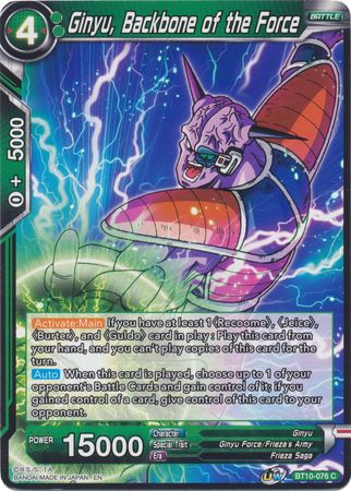 Ginyu, Backbone of the Force (BT10-076) [Rise of the Unison Warrior 2nd Edition] | The Time Vault CA