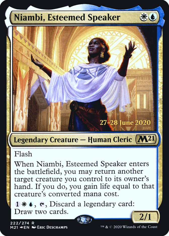 Niambi, Esteemed Speaker  [Core Set 2021 Prerelease Promos] | The Time Vault CA