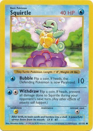 Squirtle (63/102) [Base Set Shadowless Unlimited] | The Time Vault CA