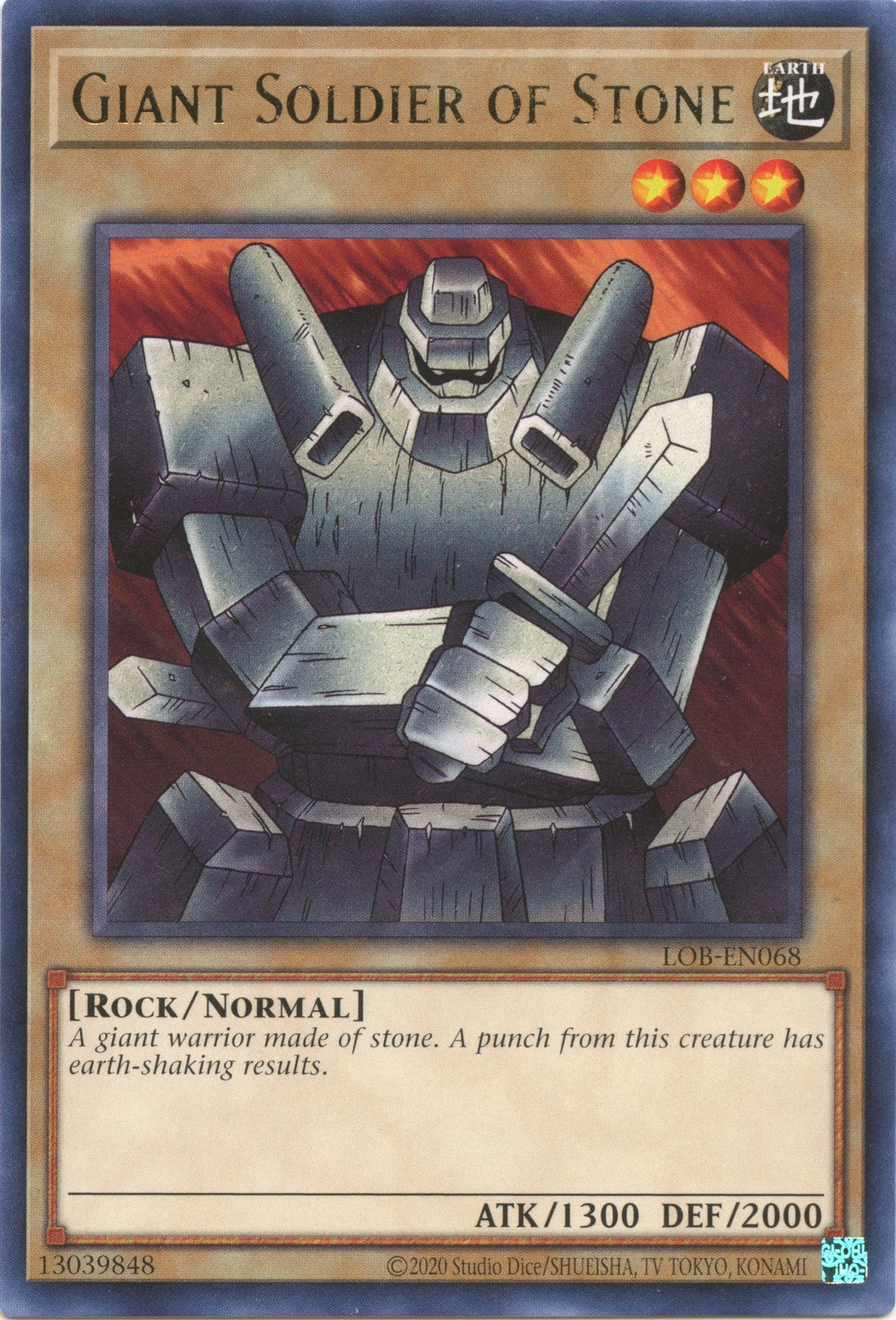 Giant Soldier of Stone (25th Anniversary) [LOB-EN068] Rare | The Time Vault CA
