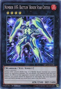 Number 105: Battlin' Boxer Star Cestus [MP14-EN028] Super Rare | The Time Vault CA