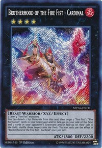 Brotherhood of the Fire Fist - Cardinal [MP14-EN031] Secret Rare | The Time Vault CA