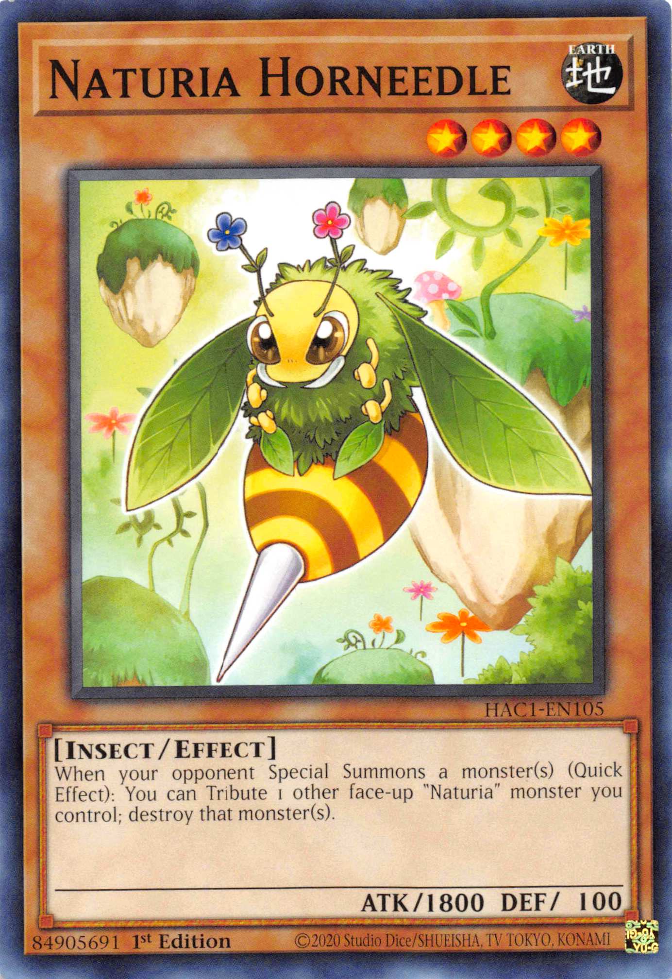 Naturia Horneedle (Duel Terminal) [HAC1-EN105] Parallel Rare | The Time Vault CA