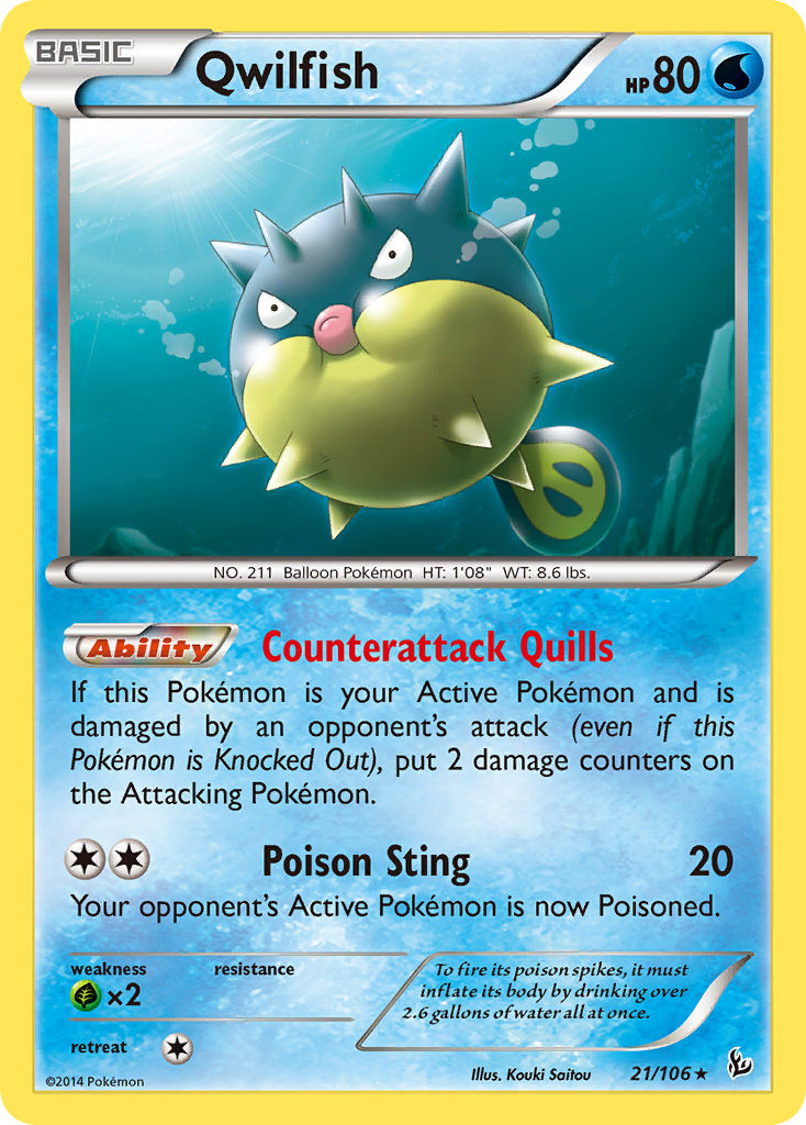 Qwilfish (21/106) [XY: Flashfire] | The Time Vault CA