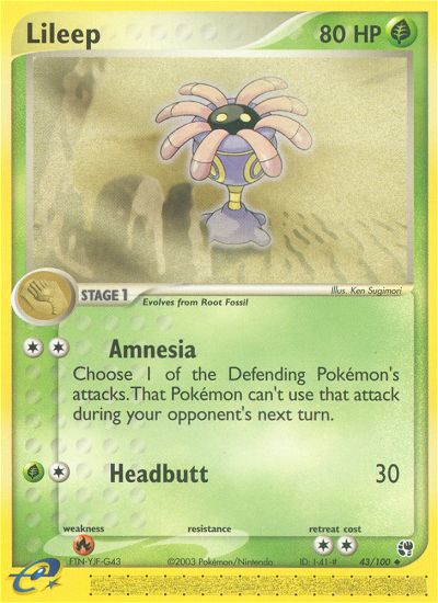 Lileep (43/100) [EX: Sandstorm] | The Time Vault CA