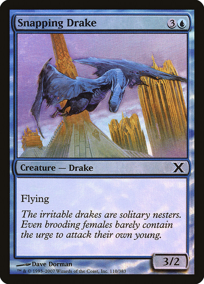 Snapping Drake (Premium Foil) [Tenth Edition] | The Time Vault CA