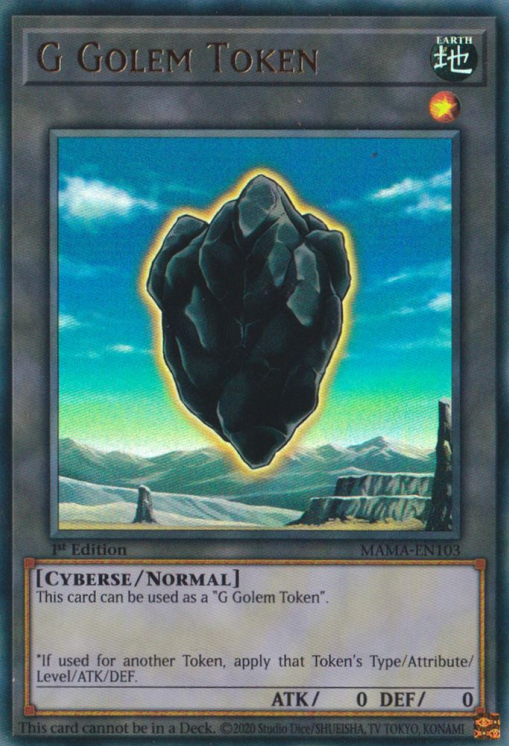 G Golem Token [MAMA-EN103] Ultra Rare | The Time Vault CA