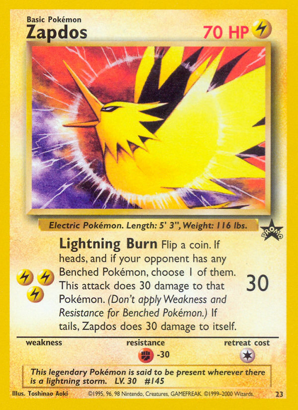 Zapdos (23) [Wizards of the Coast: Black Star Promos] | The Time Vault CA
