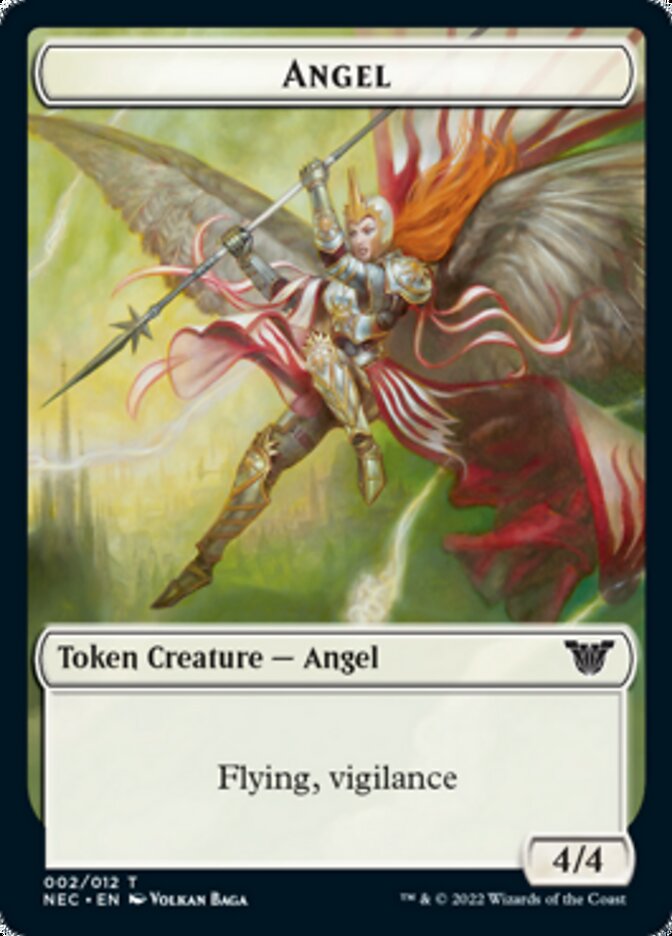 Angel // Elephant Double-sided Token [Kamigawa: Neon Dynasty Commander Tokens] | The Time Vault CA