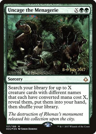 Uncage the Menagerie [Hour of Devastation Promos] | The Time Vault CA