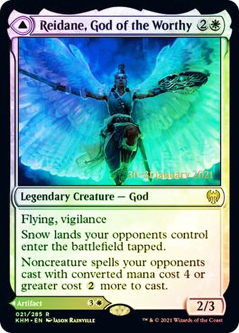 Reidane, God of the Worthy // Valkmira, Protector's Shield  [Kaldheim Prerelease Promos] | The Time Vault CA