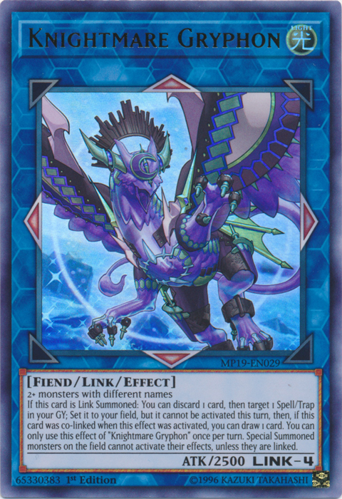 Knightmare Gryphon [MP19-EN029] Ultra Rare | The Time Vault CA